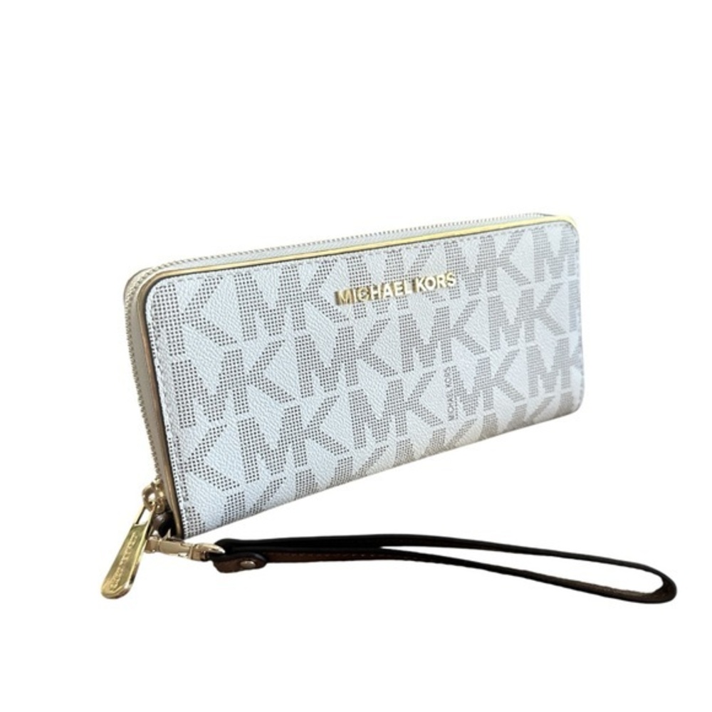 Michael Kors Signature Logo Zip Around Wallet Wristlet NWOT